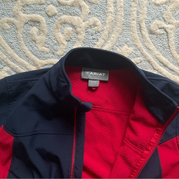 Ariat Softshell Team Riding Jacket - Navy & Red - Picture 7 of 11